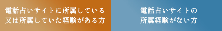 電話占いサイトに所属している又は所属していた経験がある方|電話占いサイトの所属経験がない方